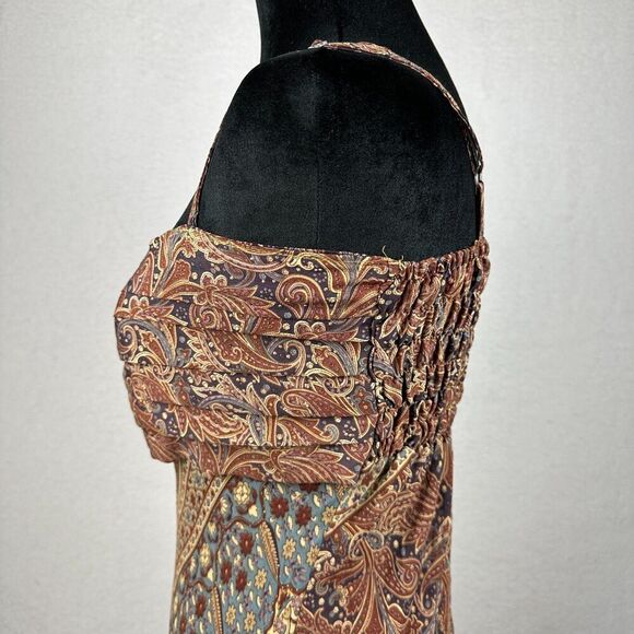India Boutique Paisley Midi Dress Size Small Sleeveless Boho Sundress Western - Picture 12 of 16